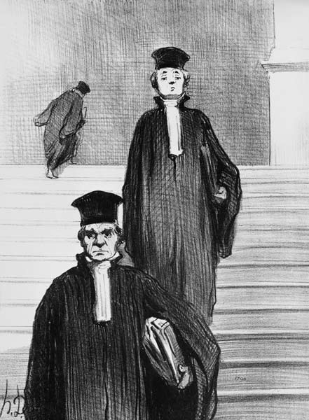 Grosse Treppe im Justizpalast / Daumier von Honoré Daumier