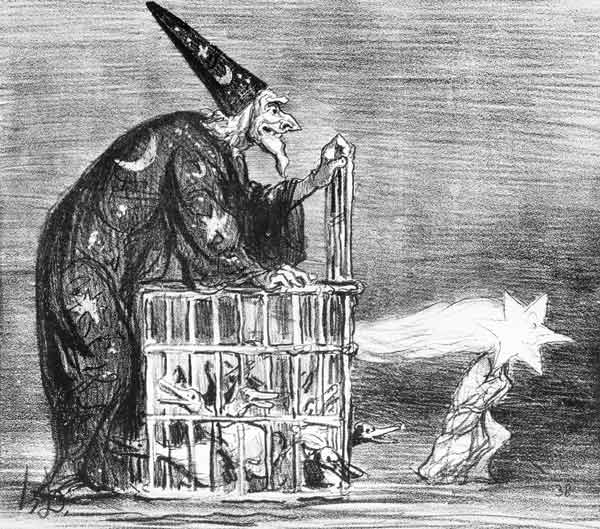 Series ''La Comete de 1857'', The German astronomer releasing a famous duck von Honoré Daumier