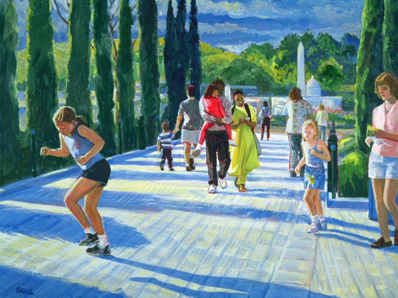 Spaceport, Legoland, 2000 (acrylic on canvas)  von Howard  Ganz