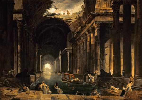 Antikes Leben in den Thermen von Hubert Robert