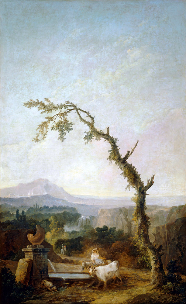 Fountain in the Roman Campagna von Hubert Robert