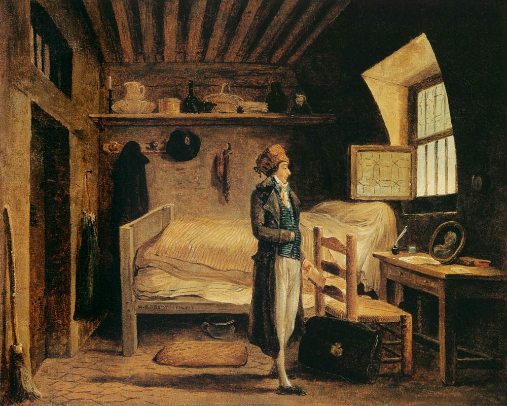 Jean-Antoine Roucher bereitet seine Überführung von Saint-Pélagie nach Saint-Lazare vor von Hubert Robert