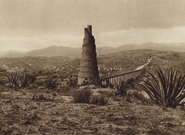 Mexico: Tuberia de agua espanola, antigua, de Los Remedios von Hugo Brehme