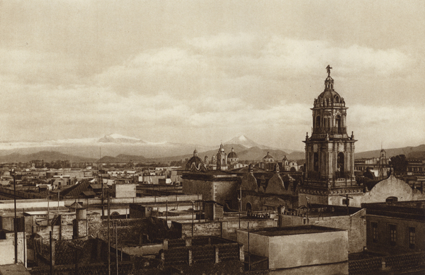 Mexico: Capital Mejico, Vista parcial oriental von Hugo Brehme