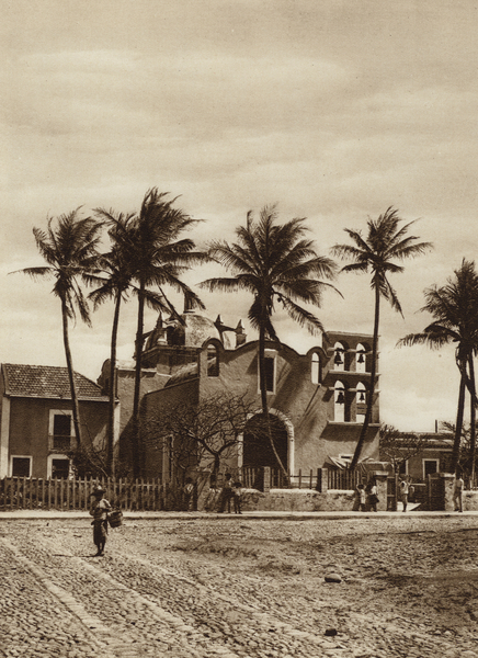 Mexico: Vera Cruz, Iglesia con campanario von Hugo Brehme