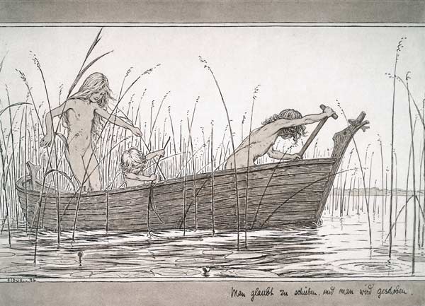 Man glaubt zu schieben, und man wird geschoben von Hugo Hoppener Fidus