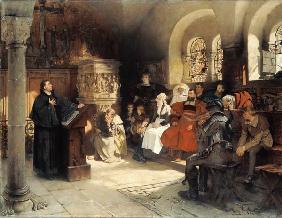 Luther Preaches using his Bible Translation while Imprisoned at Wartburg