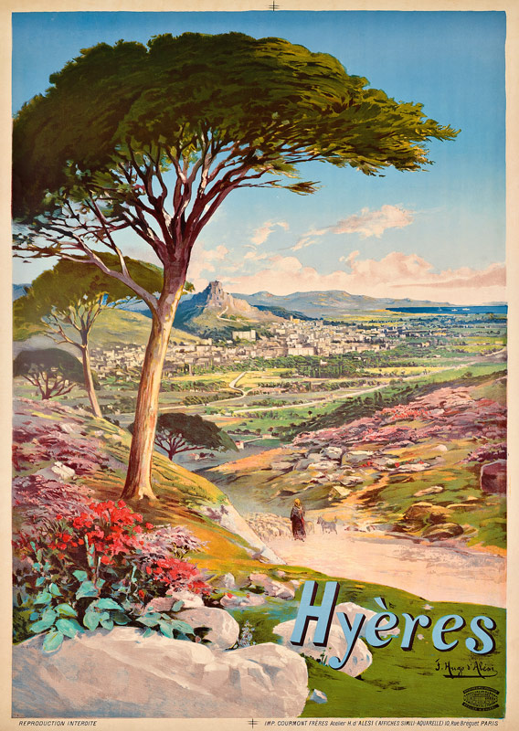 Poster advertising Hyeres, France von Hugo d' Alesi