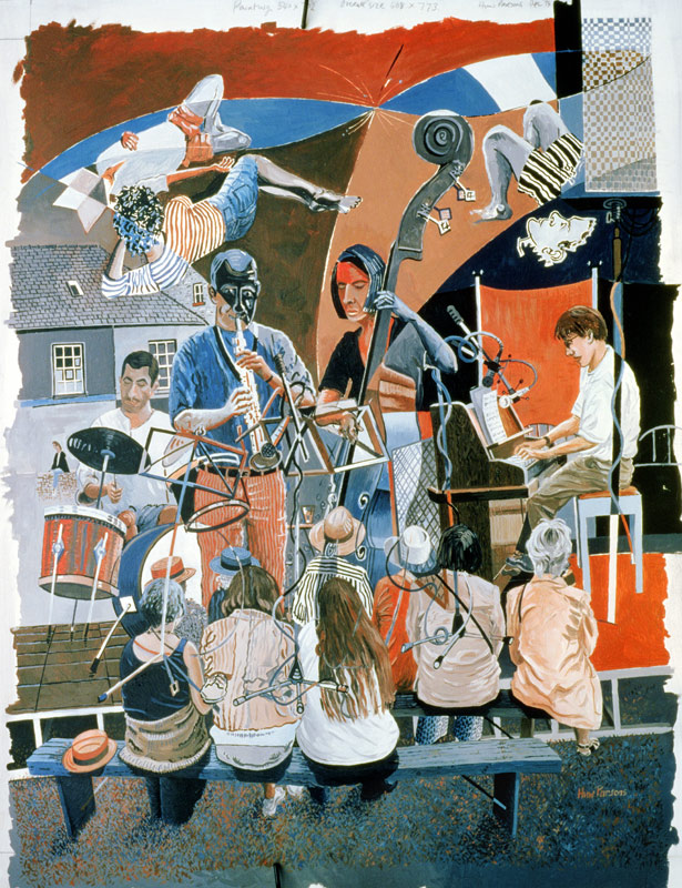 The Jazz Quartet, 1994 (oil on board)  von Huw S.  Parsons