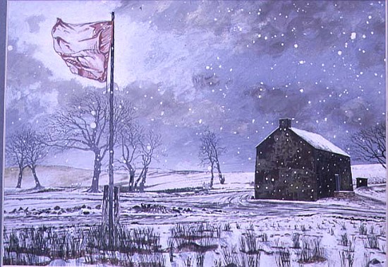 Drover''s Arms and the Red Flag, near Garth, 1992 (gouache on card)  von Huw S.  Parsons