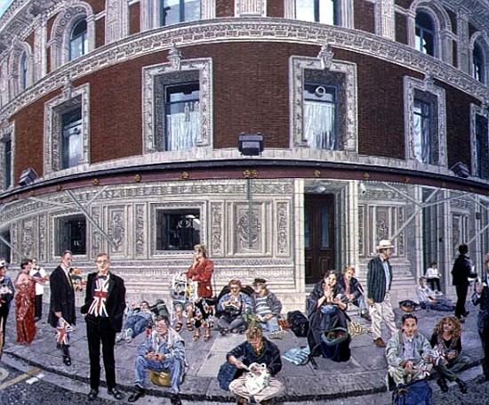 Promenaders at The Last Night, Royal Albert Hall, detail (oil on canvas)  von Huw S.  Parsons