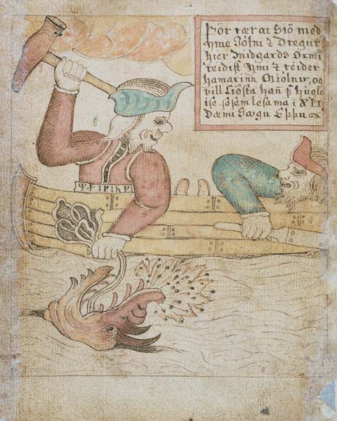 Thor Catching the Midgard Serpent, from 'Melsted's Edda'  & von Icelandic School