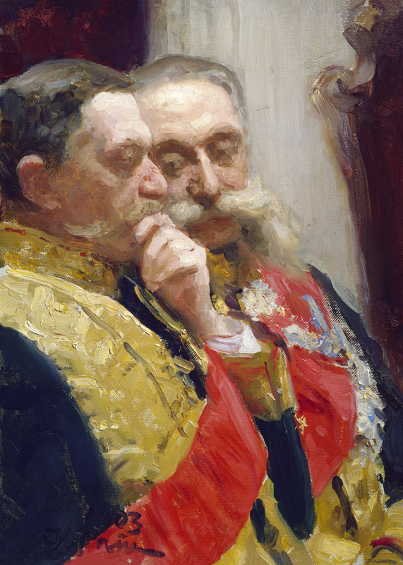 I.L.Goremykin u.N.Gerard / Gem.v.Repin von Ilja Jefimowitsch Repin