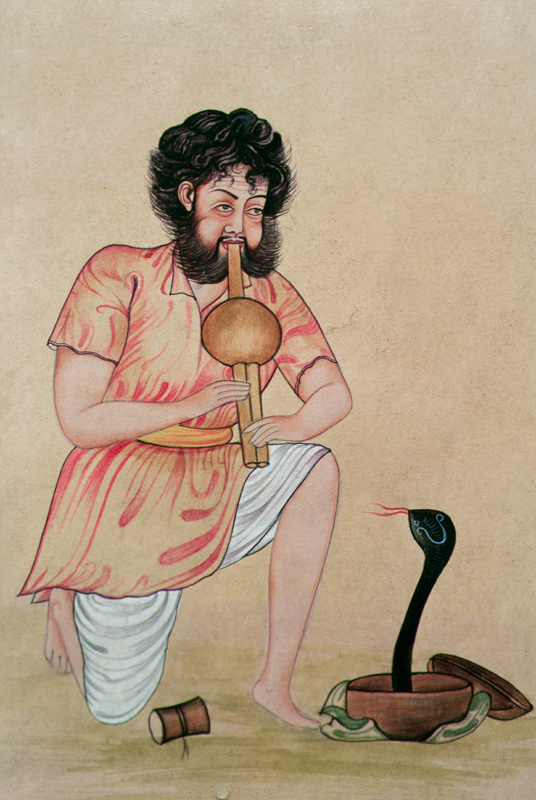 Snake Charmer (gouache and w/c on paper) von Indian School