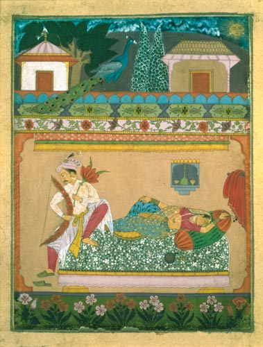 Lovers at Daybreak, illustration of the musical mode 'Raga Vibhasa', Northern Deccan or Southern Raj von Indian School