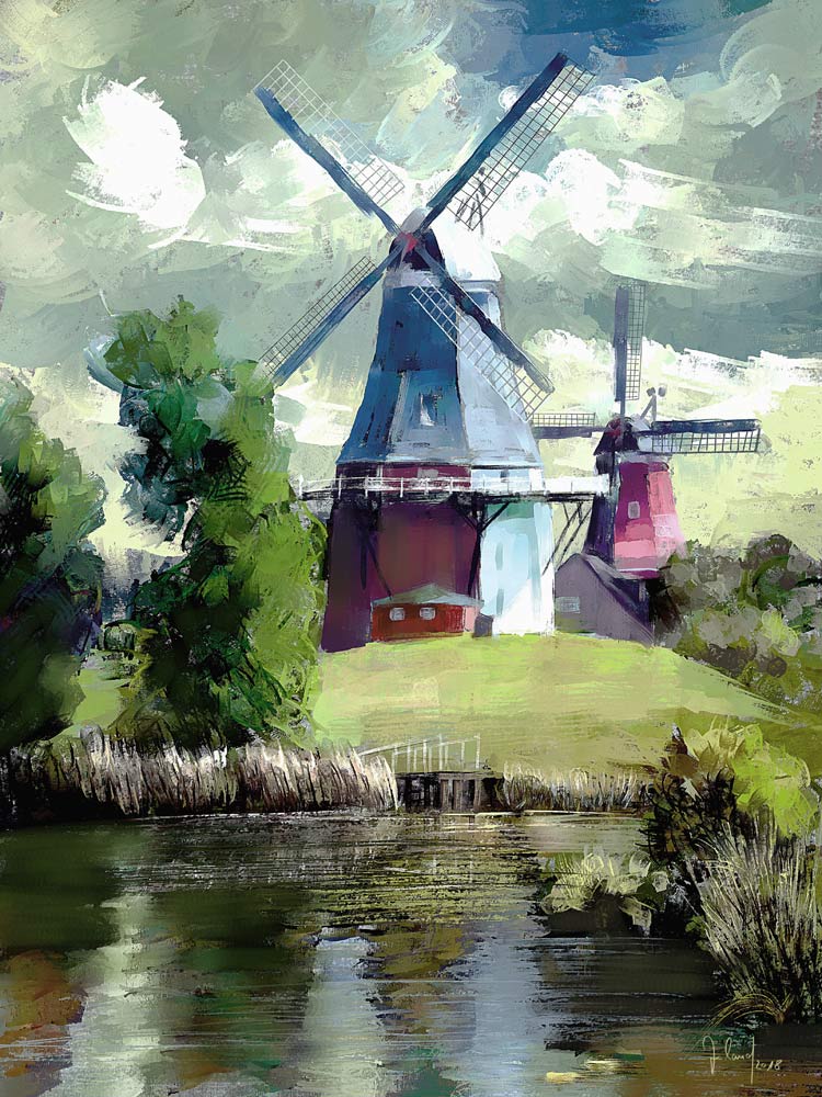Zwillingsmühlen - Greetsiel von Georg Ireland