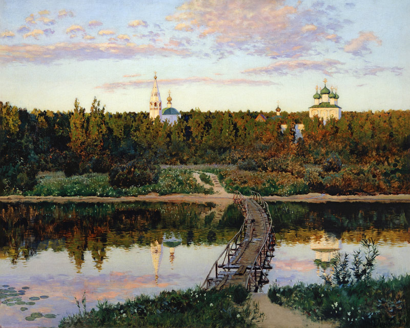 Stiller Ort am Fluss. von Isaak Iljitsch Lewitan