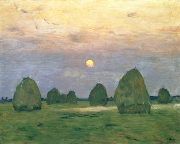 Hayricks at Dusk von Isaak Iljitsch Lewitan