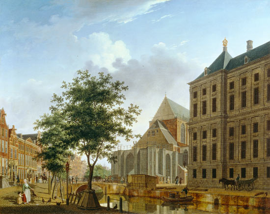 Back of New Palace and Church, Amsterdam von Isaak Ouwater