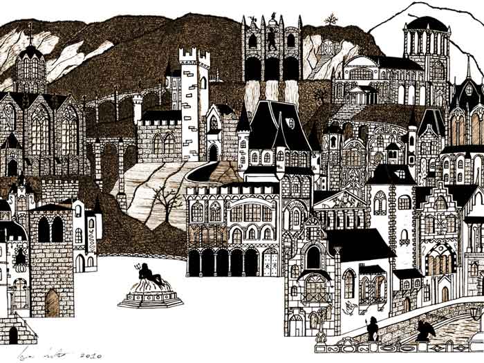 Der Neptun Platz in Sepia von Igor Isanto