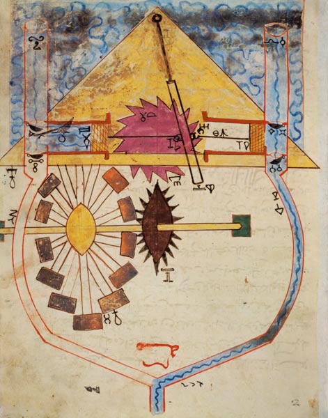 Water Pump, from 'Treaty on Mechanical Procedures' by Al-Djazari von Islamic School