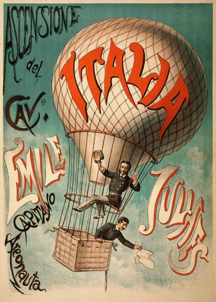 Emile Julhes, Aeronaut von Italian School, (19th century)