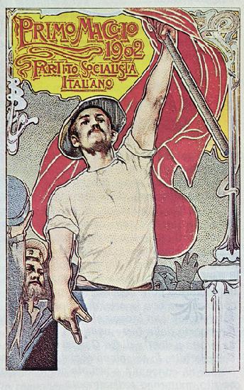 1st May, Poster of the Italian Socialist Party, 1901 (colour litho)