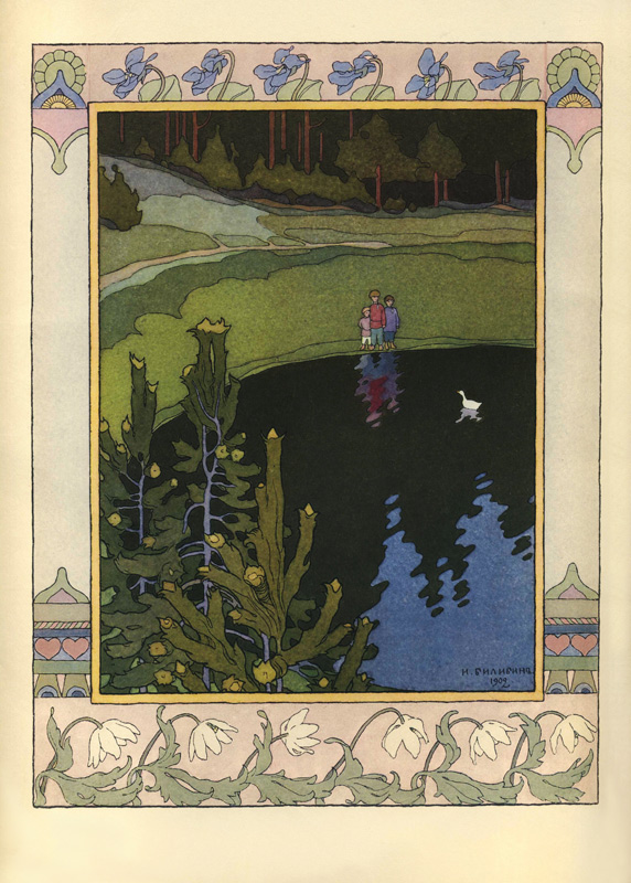 Illustration zum Märchen Die weiße Ente von Ivan Jakovlevich Bilibin