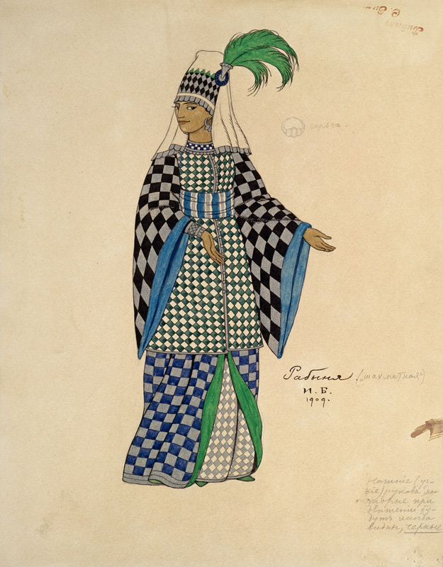Kostümentwurf zur Oper Der goldene Hahn von N. Rimski-Korsakow von Ivan Jakovlevich Bilibin