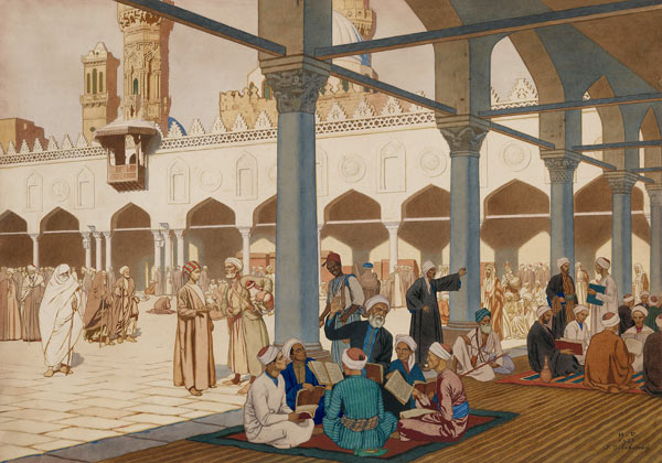 Der Innenhof der Al-Azhar-Moschee und Universität in Kairo von Ivan Jakovlevich Bilibin