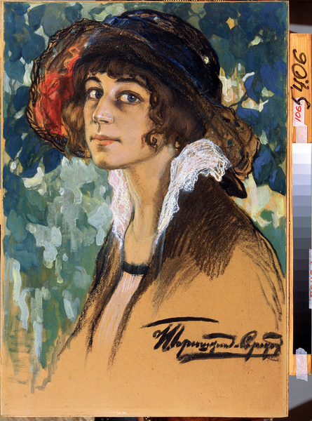 Portrait of Comedian Antonina Sobolshchikova-Samarina (1896-1971) von Ivan Silych Goriuschkin-Sorokopudov