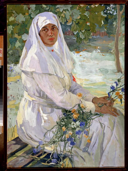Red Cross (Red Cross) Nurse Portrait von Ivan Silych Goriuschkin-Sorokopudov