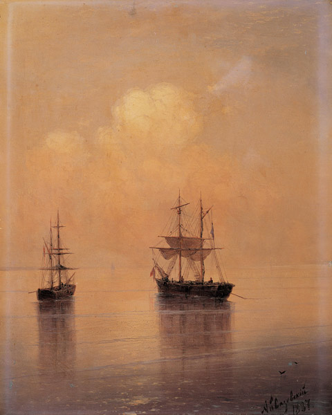 Aivasovski / Sailing boats at sea von Iwan Konstantinowitsch Aiwasowski