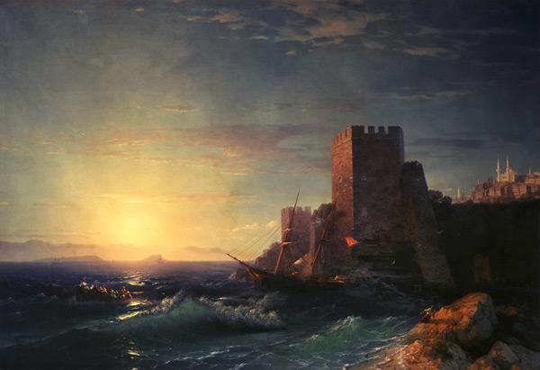 Türme auf dem Felsen am Bosporus von Iwan Konstantinowitsch Aiwasowski