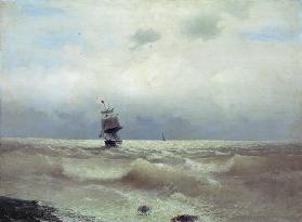 Schiff vor der Küste