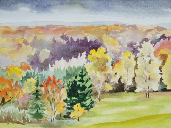 No.64 Autumn, Beaufays, Liege, Belgium (w/c)  von Izabella  Godlewska de Aranda