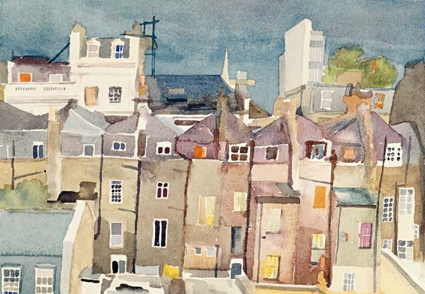 View from Rear Window of 48 Chester Square, SW1, 1982 (w/c on paper)  von Izabella  Godlewska de Aranda