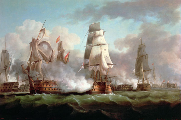 ''Neptune'' engaged, Trafalgar von J. Francis Sartorius