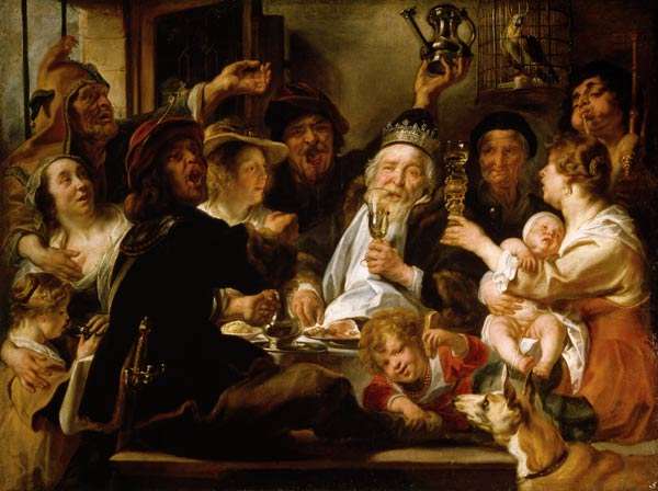 J.Jordaens / The Beanfeast von Jacob Jordaens