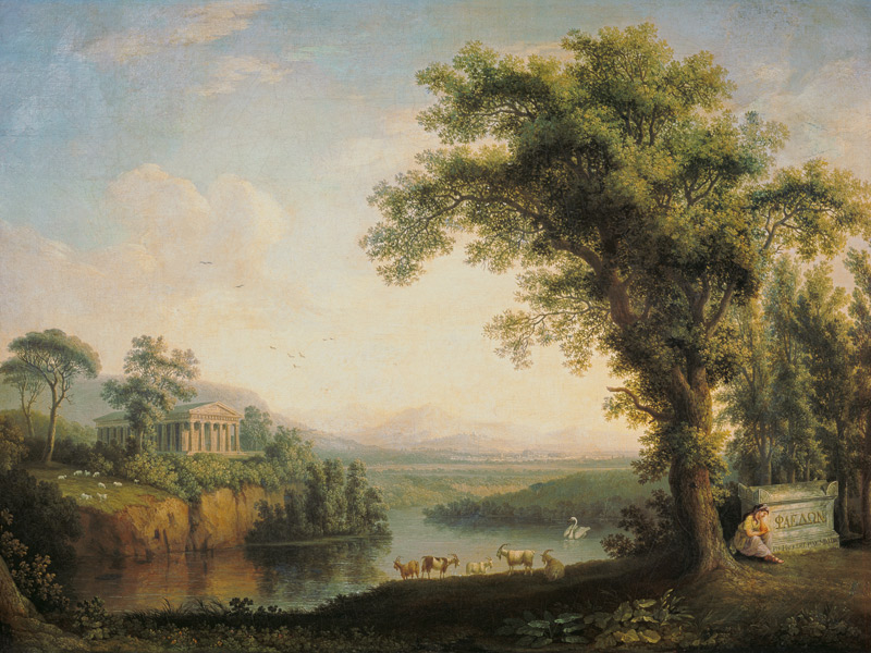 Antike Landschaft mit dem Grab des Phaeton von Jacob Philipp Hackert