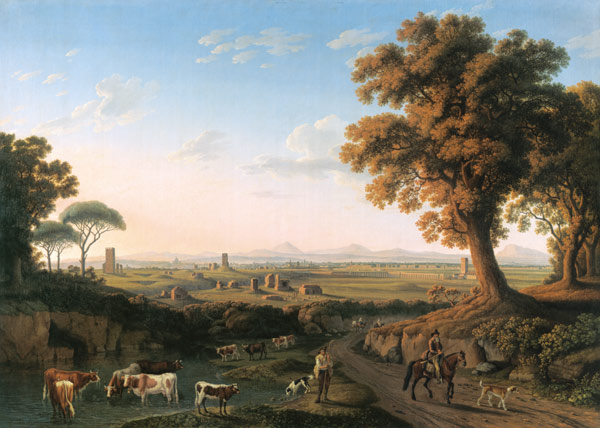 Blick auf Rom von der Via Appia von Jacob Philipp Hackert