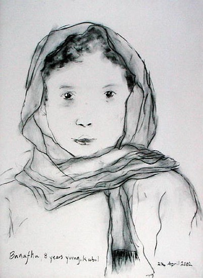 Banafha, Kabul, Afghanistan, 22nd April 2002 (charcoal on paper)  von Jacob  Sutton