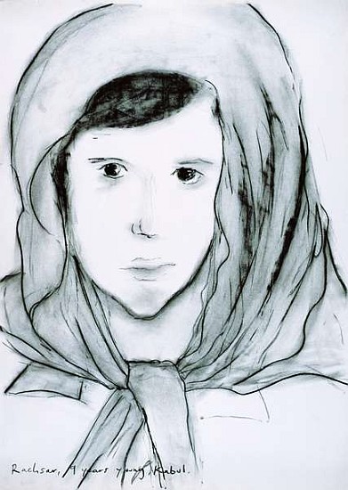 Rachsar, Kabul, Afghanistan, 2002 (charcoal on paper)  von Jacob  Sutton