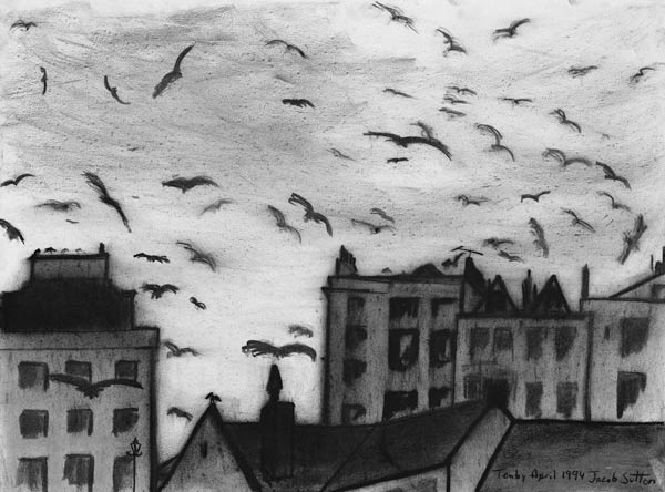 Tenby, 1994 (charcoal on paper)  von Jacob  Sutton
