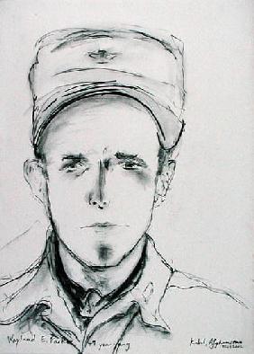 Wayland E. Parker, Kabul, Afghanistan, 18th February 2002 (charcoal on paper) 