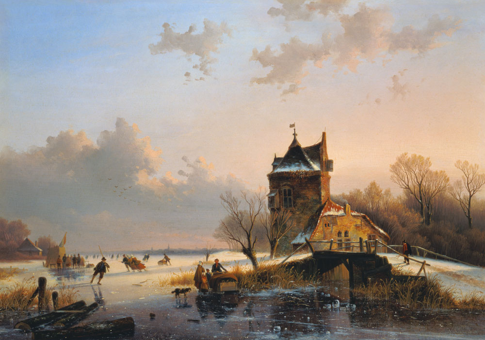 Winterlandschaft mit Eisläufern von Jacobus Freudenberg