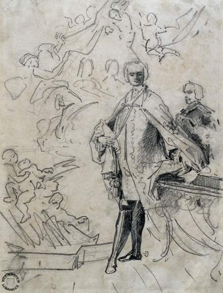 Sketch of Carlo Broschi 'il Farinelli' (1705-82) von Jacopo Amigoni
