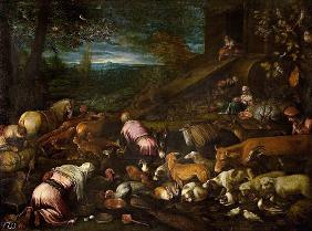Der Einzug der Tiere in die Arche Noah