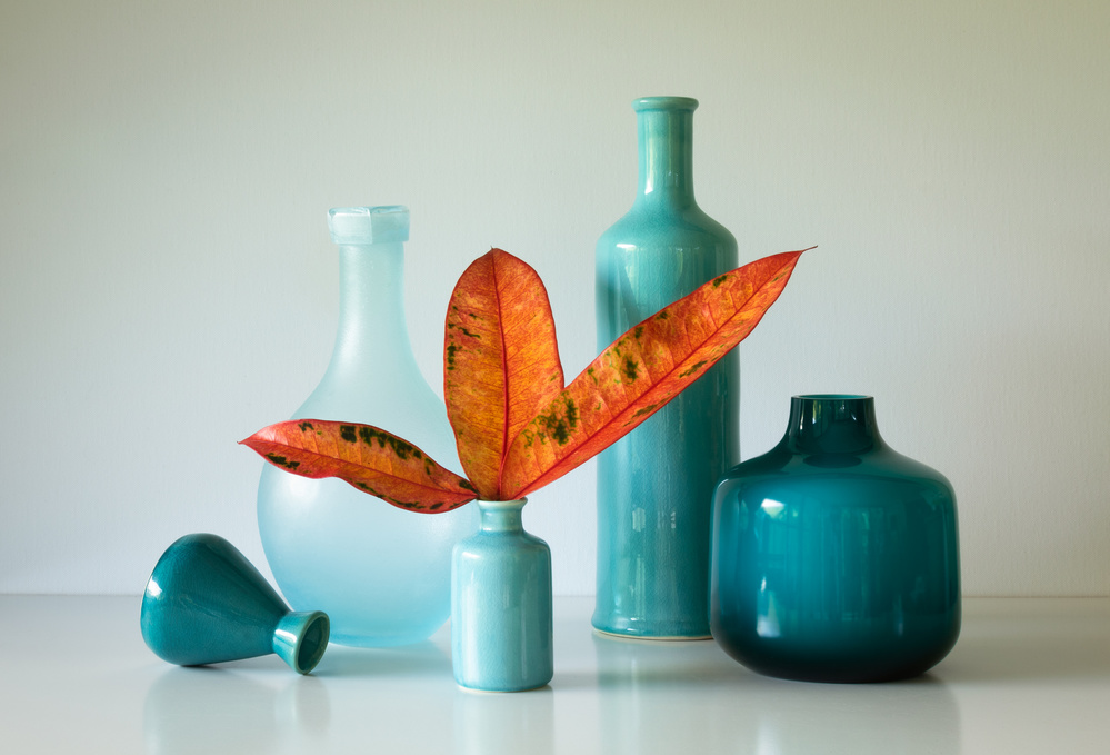 Orange and Aqua von Jacqueline Hammer