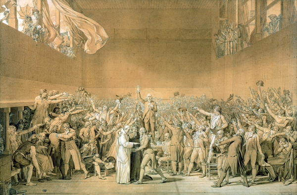 The Tennis Court Oath, 20th June 1789 von Jacques Louis David